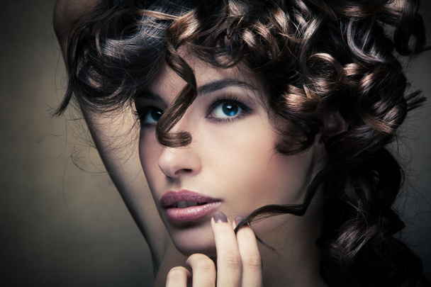 Shiny curly hair - Foto, afbeelding