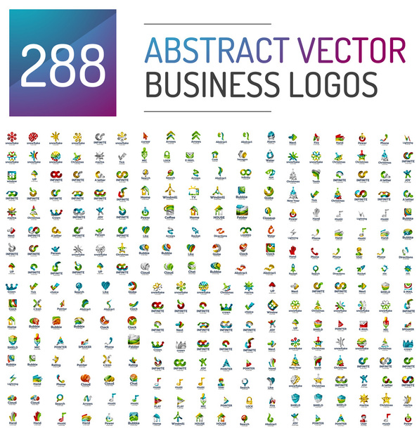 Abstrakti vektori liiketoiminnan logo mega kokoelma
 - Vektori, kuva