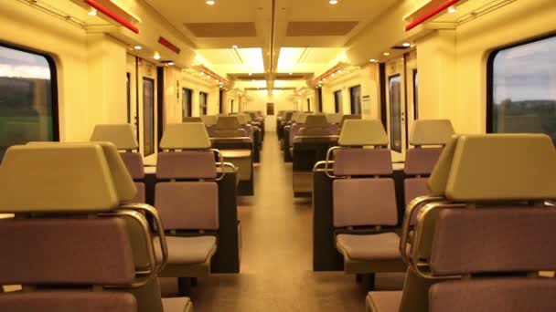 Εσωτερικό του άδειο τρένο  - Πλάνα, βίντεο