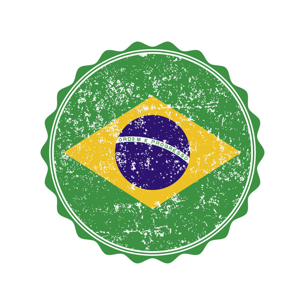 Flag of Brazil in the shape of Heart with contrasting contour