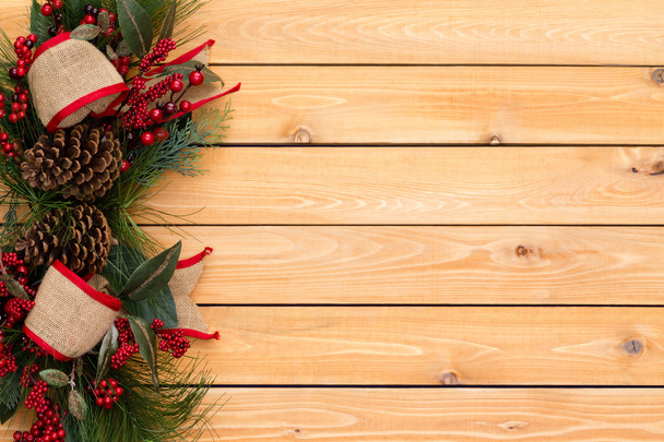 Borde navideño rústico festivo con arcos de arpillera
 - Foto, imagen