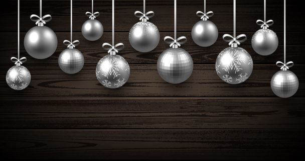 New Year background with Christmas balls. - Διάνυσμα, εικόνα