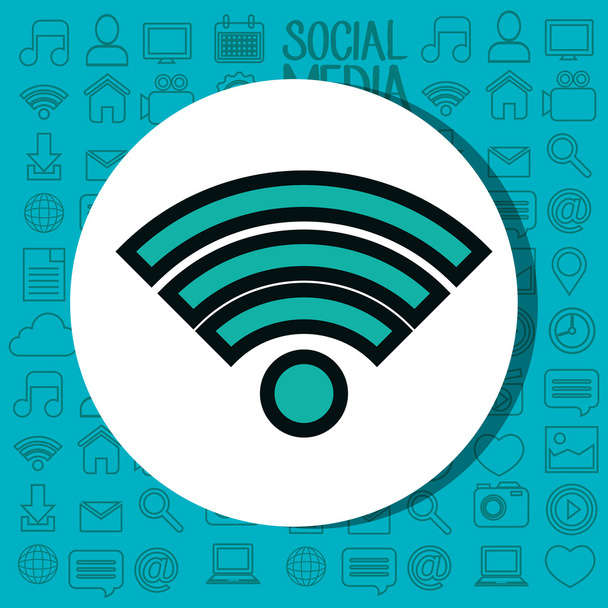 wifi connection sign isolated icon - Vector, Image