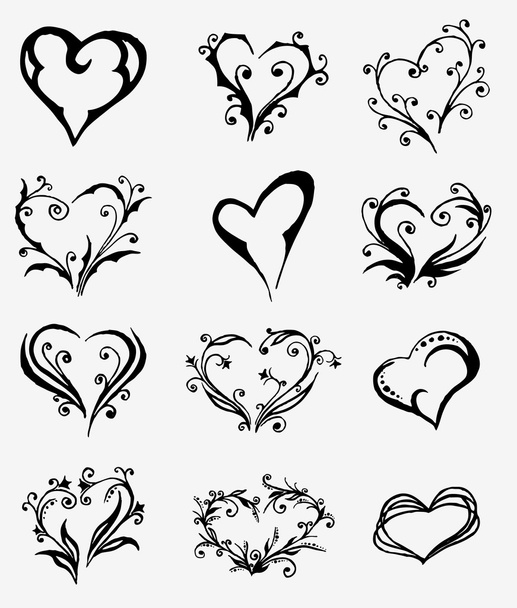 Megacollection of hearts - Vector, Image