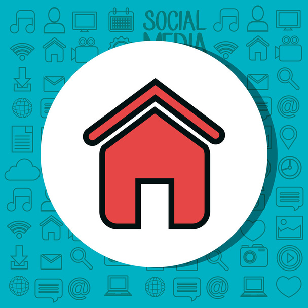 home house silhouette isolated icon - Vector, Image