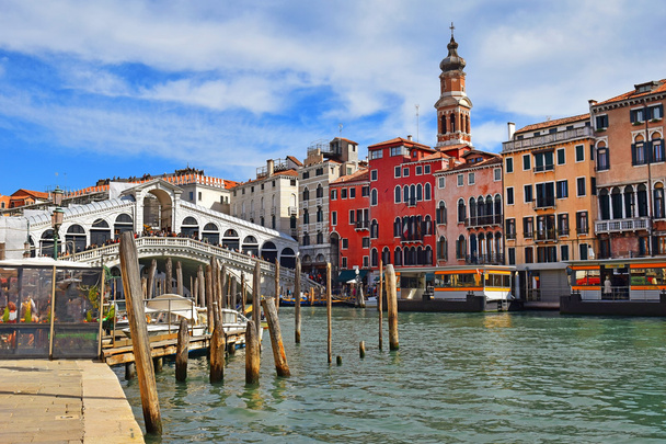 Rialto Köprüsü Venedik Grand Canal - Fotoğraf, Görsel