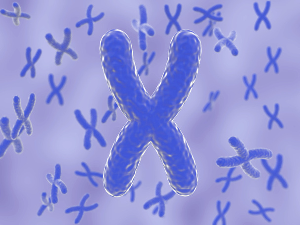 Concept génétique ADN avec rendu chromosomique 3D Image bleue
 - Photo, image