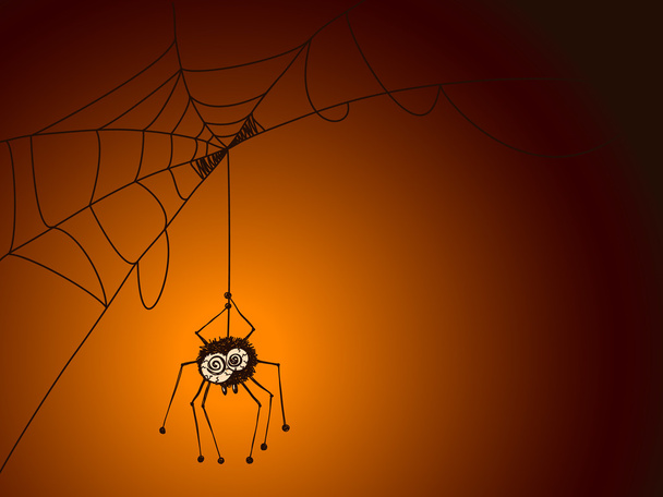 Halloween Sketch with Spider - Vector, Image