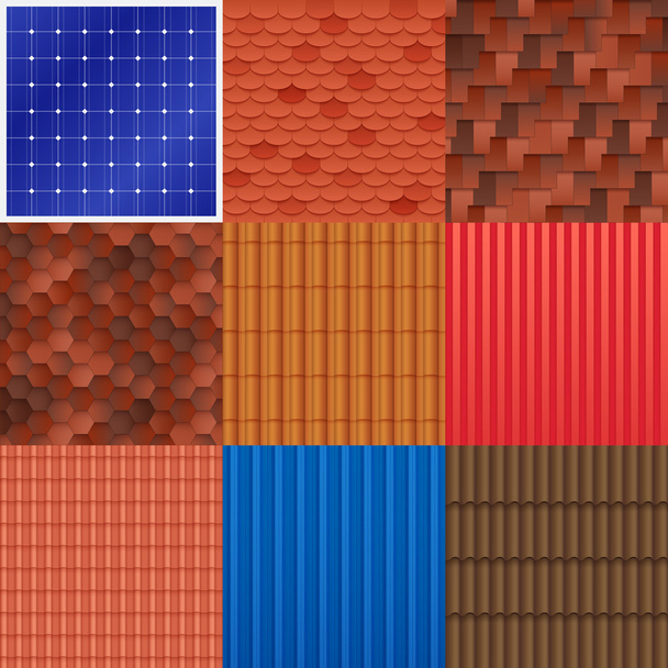 House Roof Tile Set - Vektor, obrázek