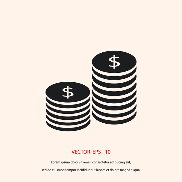 lapos ikon a pénz - Vektor, kép