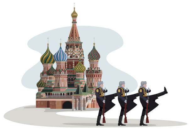 Κρεμλίνο και Ρώσων στρατιωτών - Διάνυσμα, εικόνα
