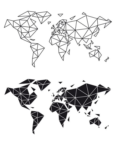 Geometrische wereldkaart, vector - Vector, afbeelding