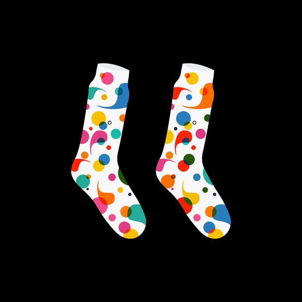 Vektor-Set Socken mit abstrakten Mustern Tropfen schwarz - Vektor, Bild