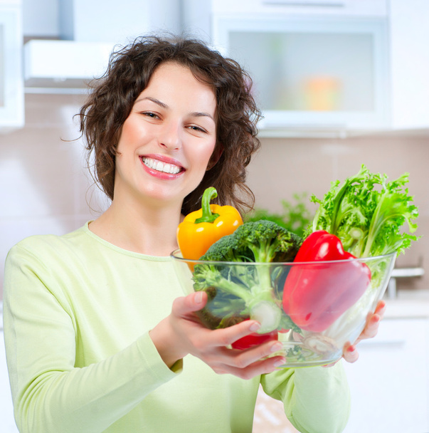Beautiful Young Woman with healthy food - Foto, immagini