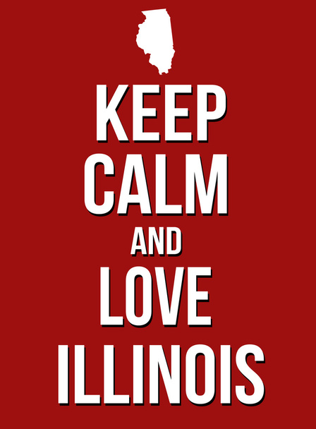 Mantenga la calma y el amor Illinois
 - Vector, imagen