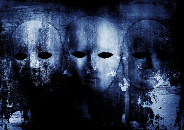 Creepy white mask on grunge background,alloween concept and book cover ideas - Φωτογραφία, εικόνα
