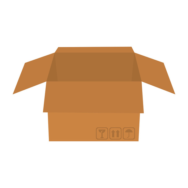 kartonnen doos verpakking geïsoleerd pictogram - Vector, afbeelding