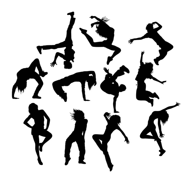 Break Dancing Silhouettes Attività
  - Vettoriali, immagini