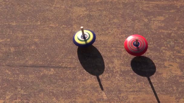 Two wooden spins - Footage, Video