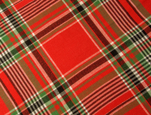 Red tartan fabric. - 写真・画像