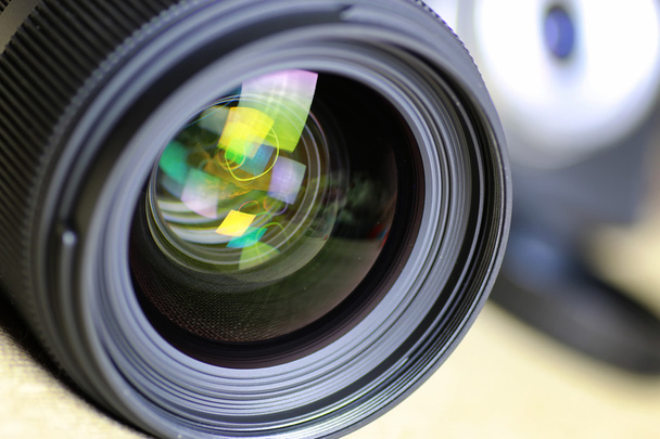 レンズ フレアのレトロなカメラ - 写真・画像