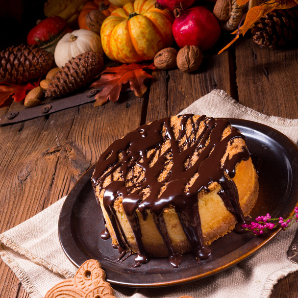 brown chocolate cheesecake - Zdjęcie, obraz
