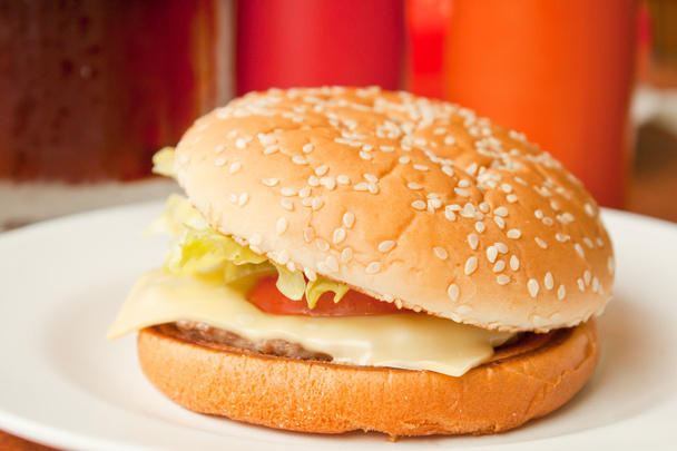 Cheese Burger - Valokuva, kuva