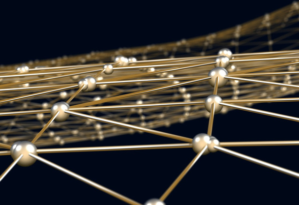Absztrakt háttér kapcsolatok és összeköttetések csomópontok 3D-s illusztráció - Fotó, kép