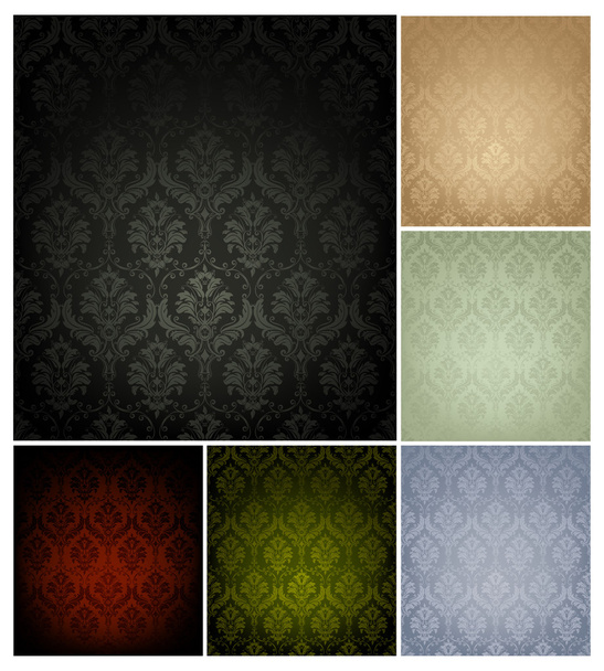Seamless Wallpaper Pattern, set of six colors - ベクター画像