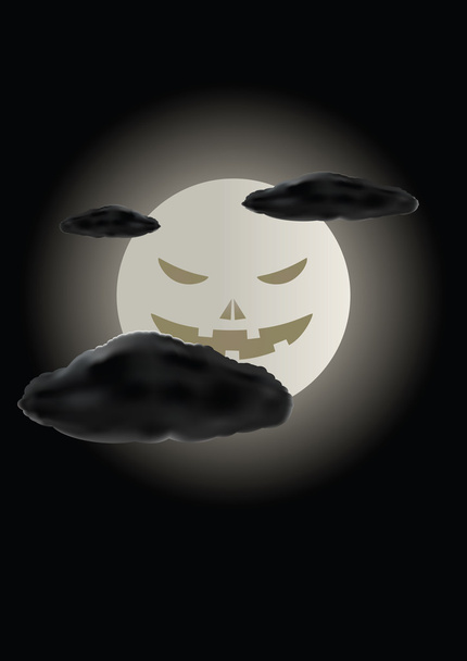 Cara de miedo de la luna de Halloween
 - Vector, imagen