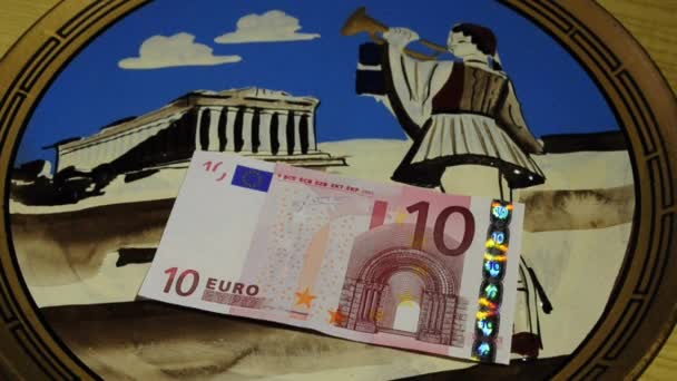 Euro vagy a görög Drachm - Felvétel, videó