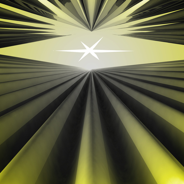 abstracte gele alicht ruimte met center witte ster achtergrond illustration - Foto, afbeelding