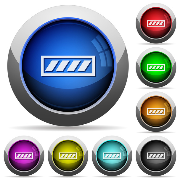 Progress bar glossy buttons - Vector, Image