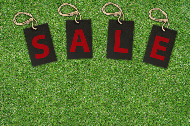 Prodej značky na zelené trávě s kopie spac - Fotografie, Obrázek