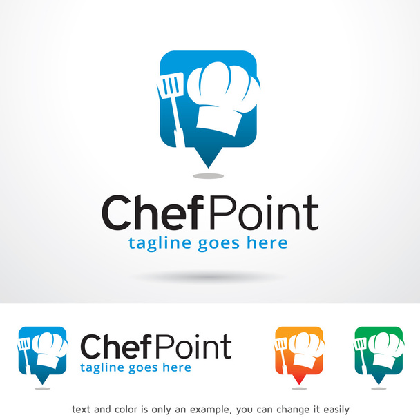 Chef-kok punt-Logo sjabloonontwerp - Vector, afbeelding