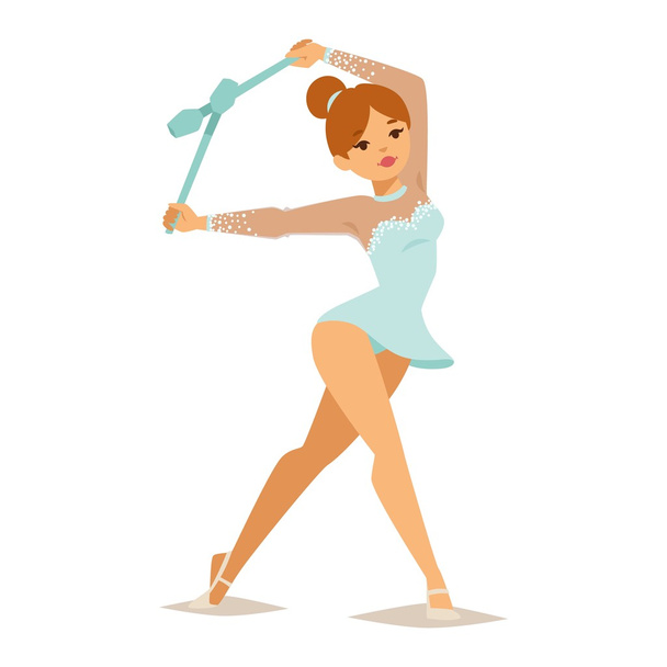 Ilustracja wektorowa dziewczynka gimnastyczka - Wektor, obraz