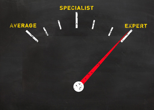 Speedometer for performance review or evaluation. Skill level concept. - Photo, Image