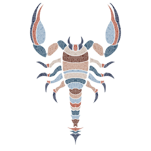 Яркий скорпион, знак Зодиака Скорпиона
 - Вектор,изображение