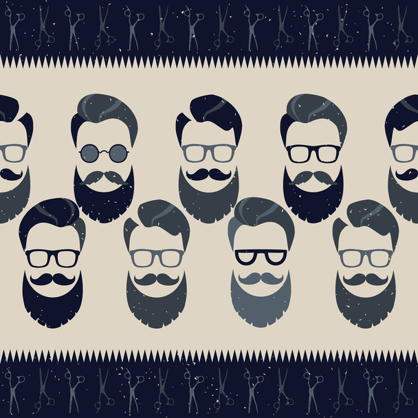 bearded man set - Διάνυσμα, εικόνα