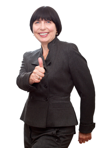 усміхнена бізнес-леді показує великий палець вгору
. - Фото, зображення