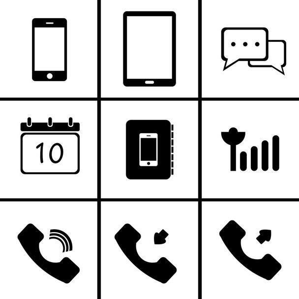 Telefone móvel (conjunto de ícones
) - Vetor, Imagem
