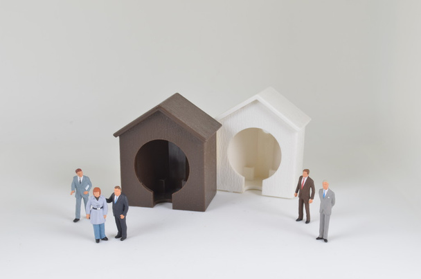 small business figure with house - Photo, Image