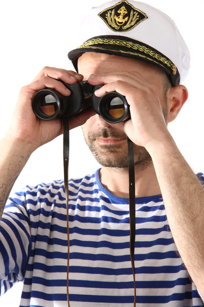 seaman with binoculars - Photo, Image