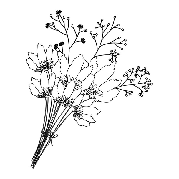 silhouette of flowers design - Vektor, obrázek