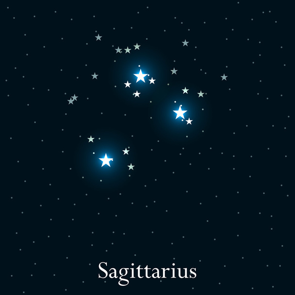 Signo zodiacal de Sagitario. Estrellas brillantes en el cosmos. Constelación de Sagitario. Ilustración vectorial
. - Vector, imagen