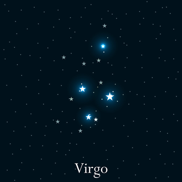 Virgo zodiac sign. Bright stars in the cosmos. Constellation Virgo. Vector illustration. - ベクター画像