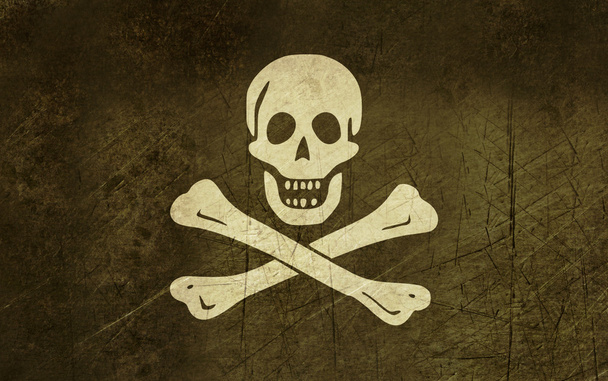 Grunge Jolly Roger bandera
 - Foto, imagen