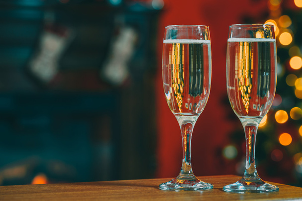Beautiful two glasses of champagne  - Foto, afbeelding