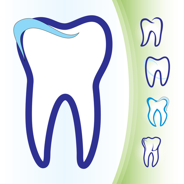 δόντι οδοντιατρική εικόνες set - Διάνυσμα, εικόνα