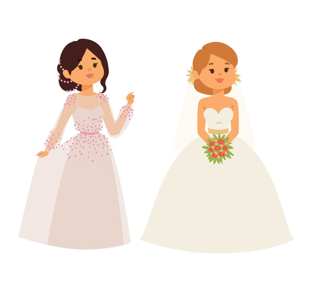 Esküvő menyasszony lány karakter vektor - Vektor, kép